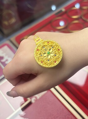 古法传承荷花罗盘项链吊坠花丝挂坠莲花坠子送女友生日礼物