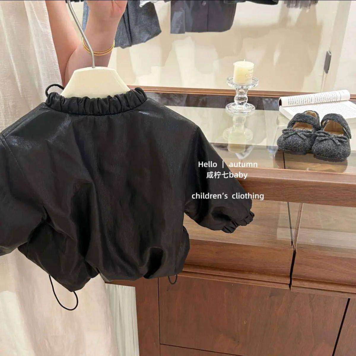 女童帅气加绒加厚皮衣外套儿童磨毛打底衫一体绒屁帘喇叭裤三件套,淘宝优惠券,粉丝福利购,淘宝优惠卷
