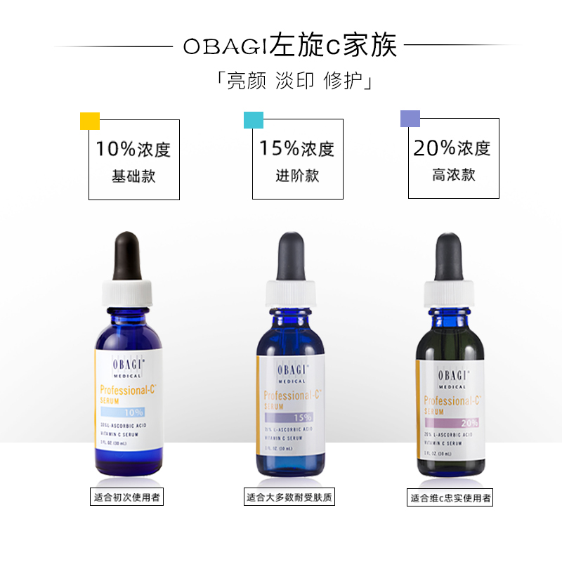 Obagi/欧邦琪10%15%20%左旋维C美白淡斑蓝瓶精华液30ml 美版 - 图2