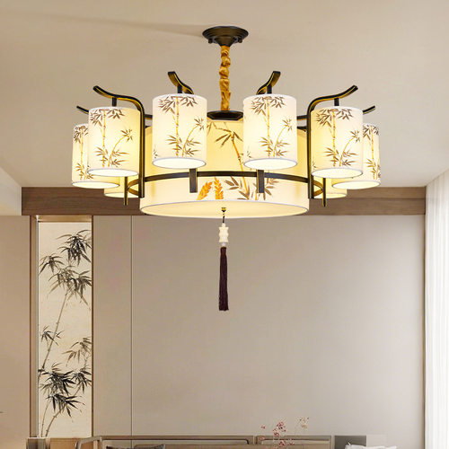 宋代美学客厅吊灯中国风禅意大厅主灯新中式竹叶餐厅灯2025年新款 - 图2