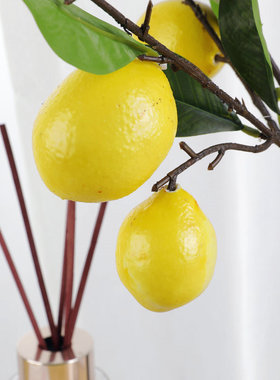 仿真柠檬小清新拍摄道具跨境摆件仿真花花艺家居软装饰仿真水果