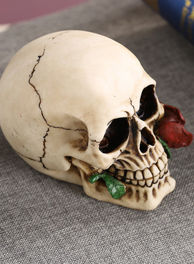创意杂货工艺品摆件 骷髅头烟灰缸家居饰品摆件骷髅头像装饰