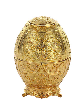 金属牙签筒家居藤叶图案装饰日用百货摆件按压式防尘防虫设计