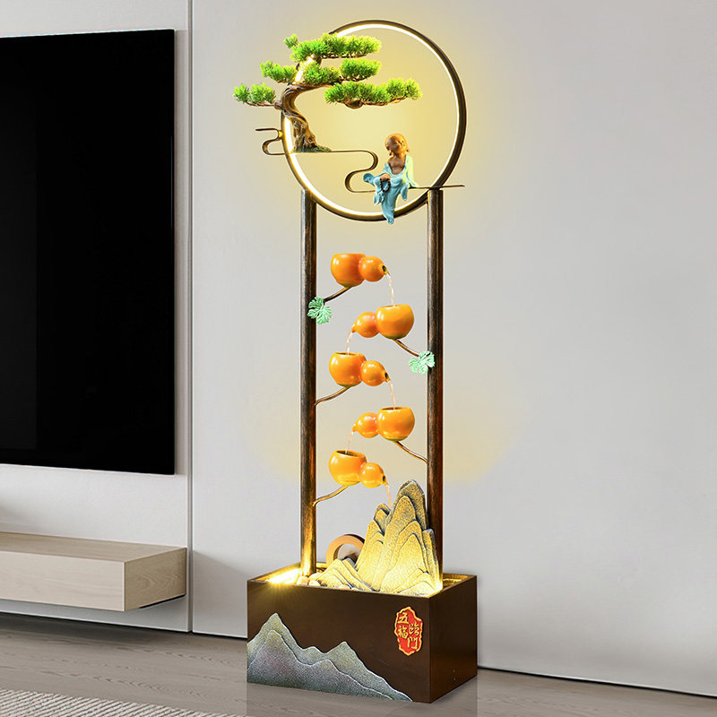 风水轮流水摆件循环水客厅电视柜玄关落地装饰品招财乔迁开业礼物,淘宝优惠券,粉丝福利购,淘宝优惠卷