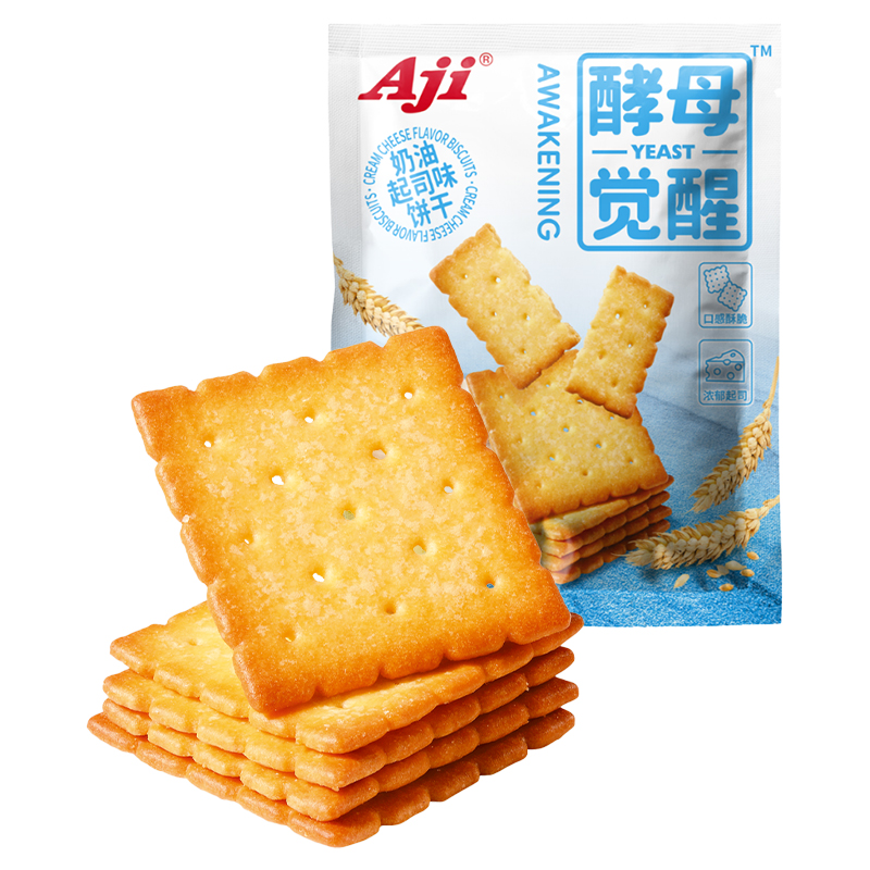 Aji酵母觉醒苏打饼干紫菜香葱胡椒饼蜜糖奶油起司咸味办公室零食 - 图3