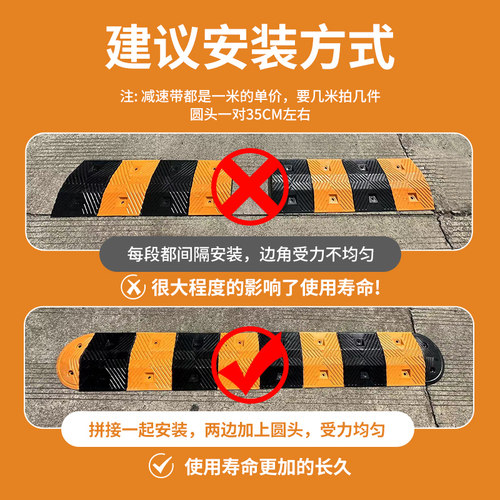减速带减速板斜坡家用公路道路坡道橡胶铸钢加厚汽车限速垄缓冲带 - 图1