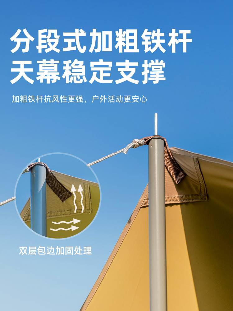 新疆包邮专区帐篷户外露营天幕帐篷户外遮阳棚彩胶遮阳篷防水防雨 - 图3