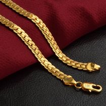 18-24Inch 18-24Inch 45-60cm 18K Gold 5mm Full Sideways Chain Necklace