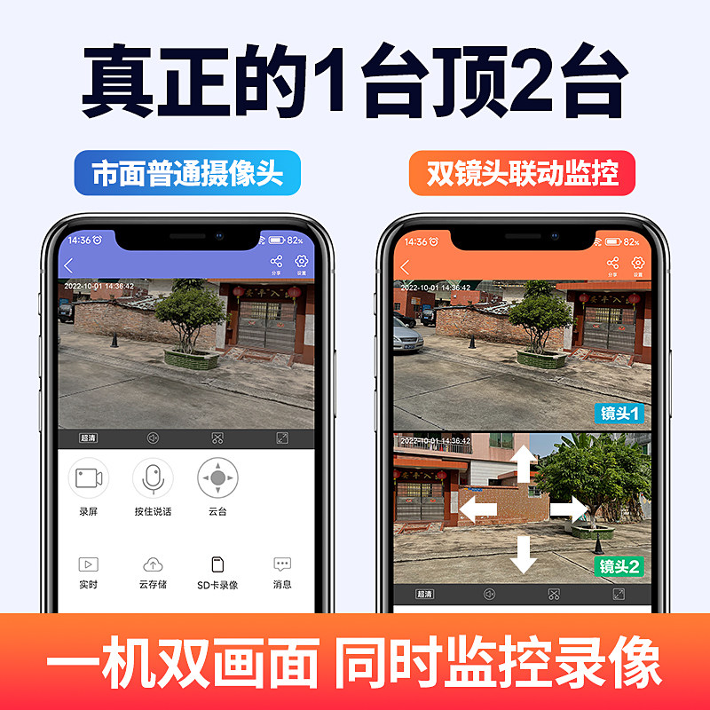 牛精灵监控器360度室外无线手机远程院子客厅教室4G太阳能摄像头