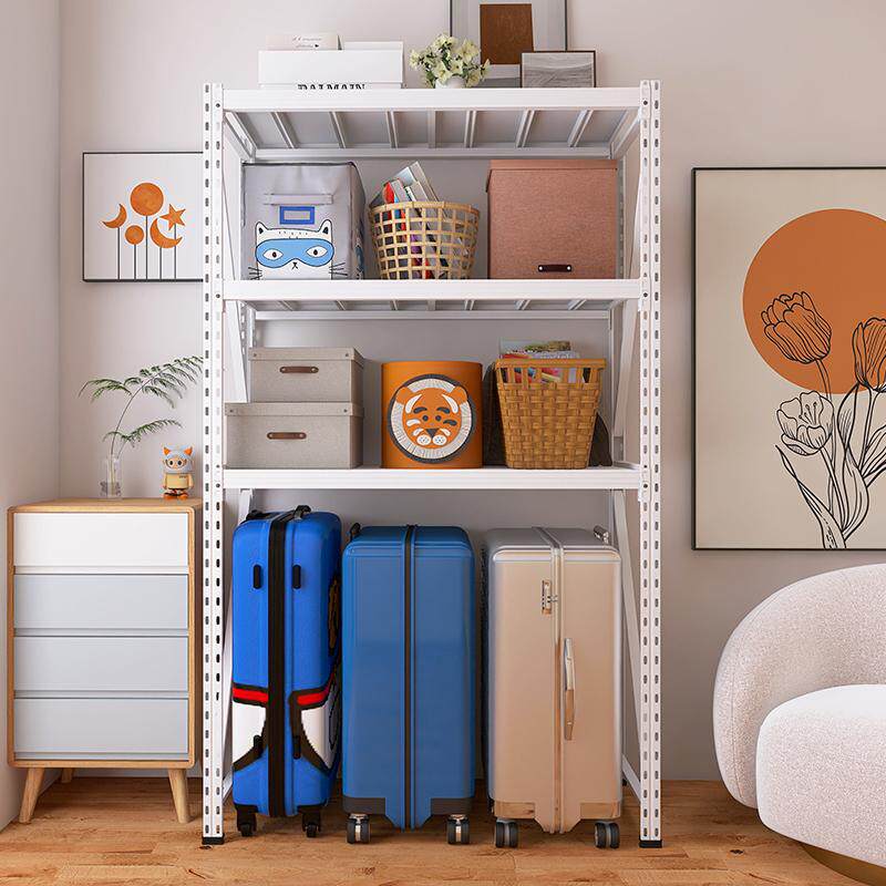 White lower hollow hole board shelf three-story balcony home storage rack basement luggage trolley box storage m1