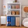 White lower hollow hole board shelf three-story balcony home storage rack basement luggage trolley box storage m1