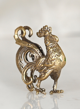 国风实心黄铜雄鸡十二生肖吉祥