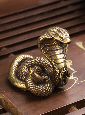 黄铜装饰摆件客厅蟒蛇眼镜蛇摆件