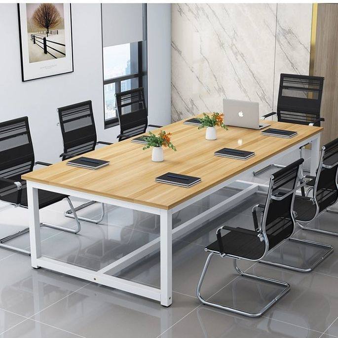 简约现代会议桌长桌洽谈桌子员工培训长方形桌椅组合办公家具定制