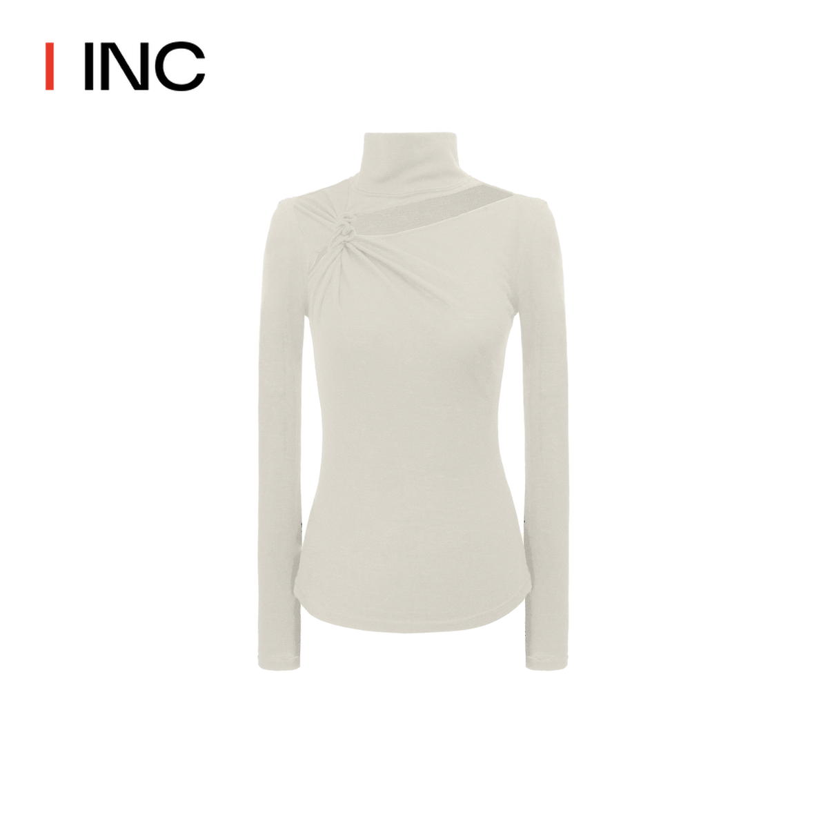 【YINGPEI设计师品牌】IINC 23AW多色镂空扭结高领打底T恤上衣女-图3