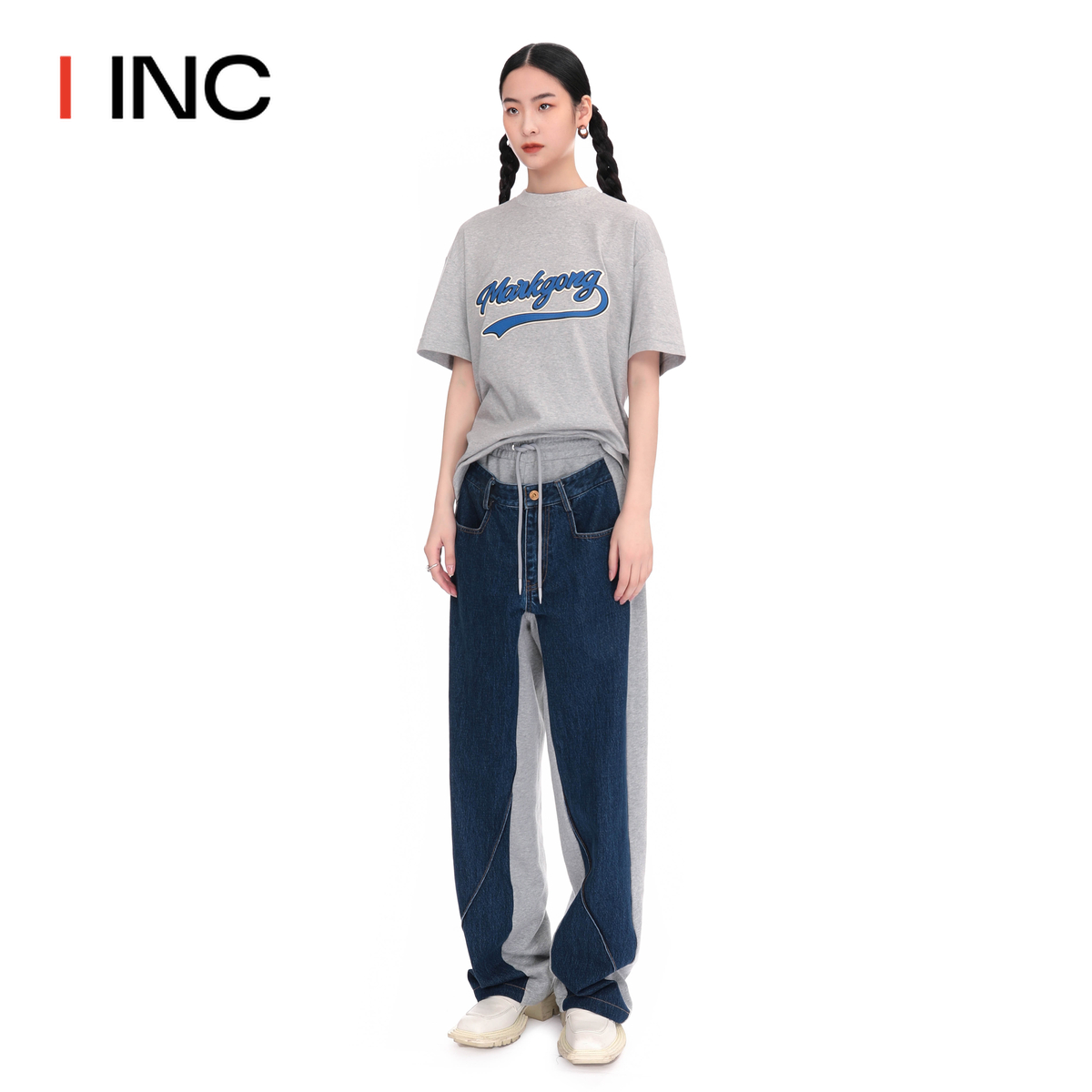 【MARK GONG 设计师品牌】IINC 春夏宽松LOGO装饰短袖T恤女夏季 - 图2