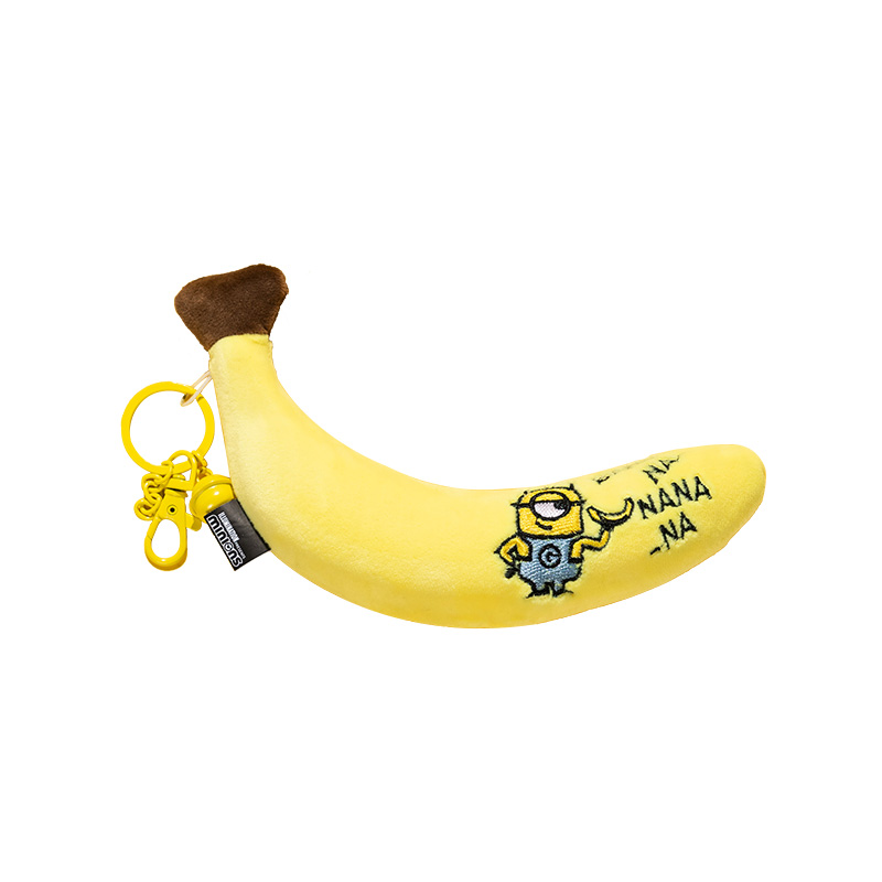 环球影业小黄人香蕉解压挂件新品舒缓压力趣味玩具钥匙扣包挂