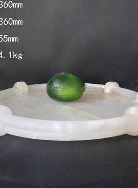 新中式云石花器托盘摆件