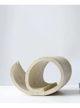 侘寂风现代几何轻奢环形摆件