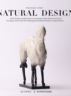 新中式复古树脂马雕塑装饰摆件