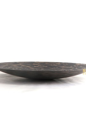 新中式复古黑色高脚椭圆形托盘