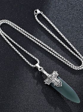 民族风新款复古宝剑项链