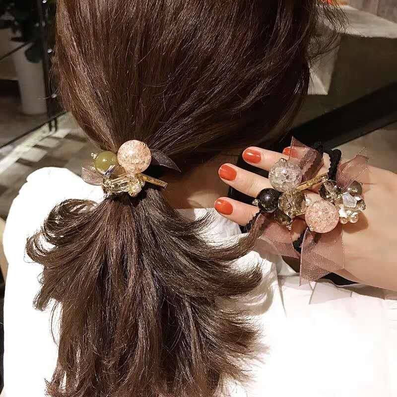 头绳女2025新款韩版网红发圈简约水晶扎头发皮筋手链两用发饰
