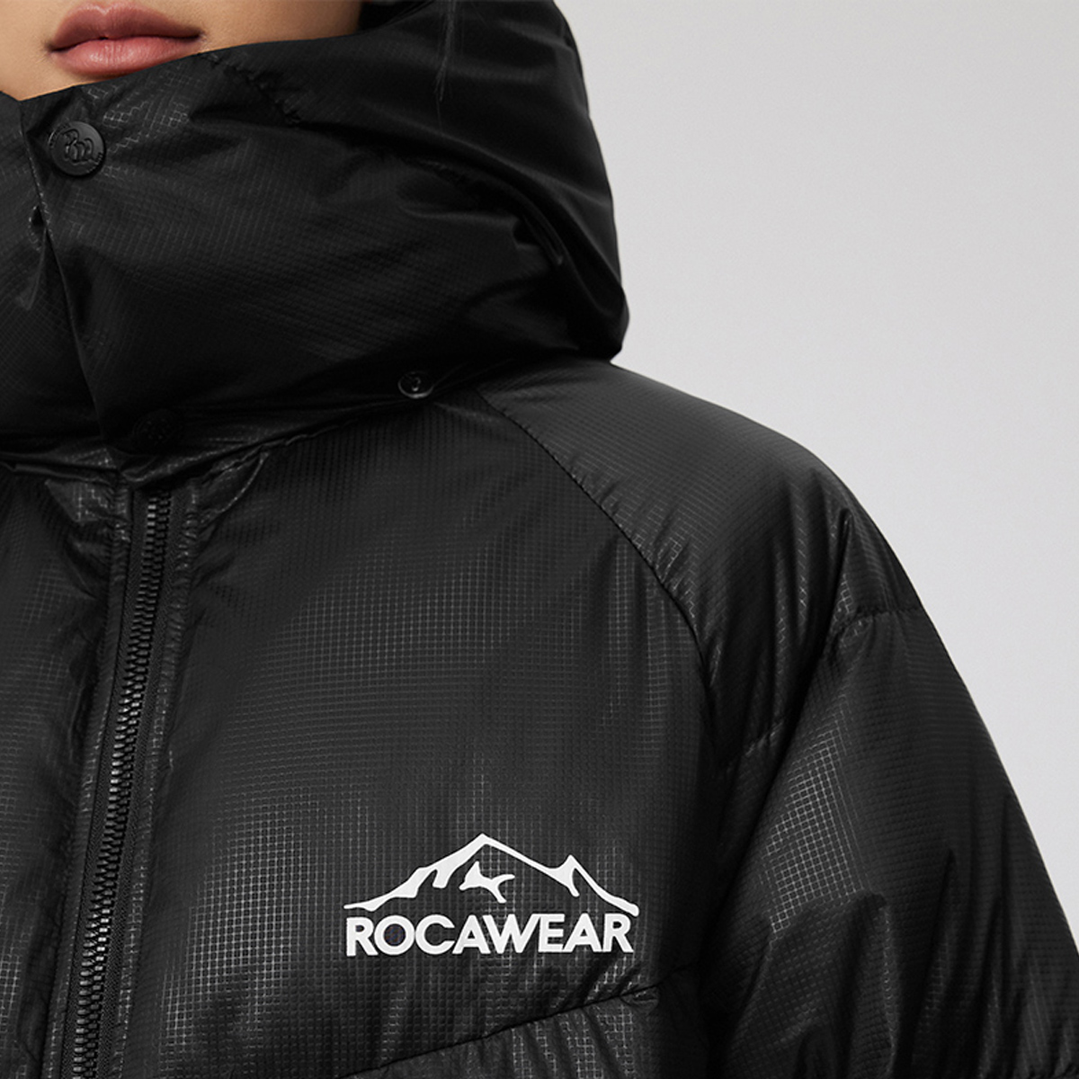 【滑雪系列】Rocawear美潮冬短款连帽可拆卸羽绒服白鸭绒加厚外套