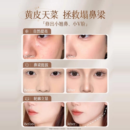 【美妆店热销】双色高光修容一体盘提亮立体阴影鼻影修容粉持久 - 图0