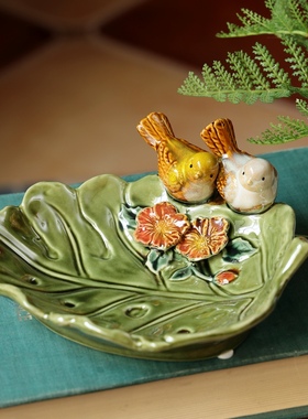 北欧风格餐厅树叶手工装饰摆件