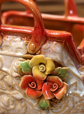 立体釉面文艺风陶瓷装饰摆件