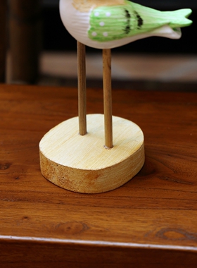 北欧风格木质海鸥桌面工艺品摆件