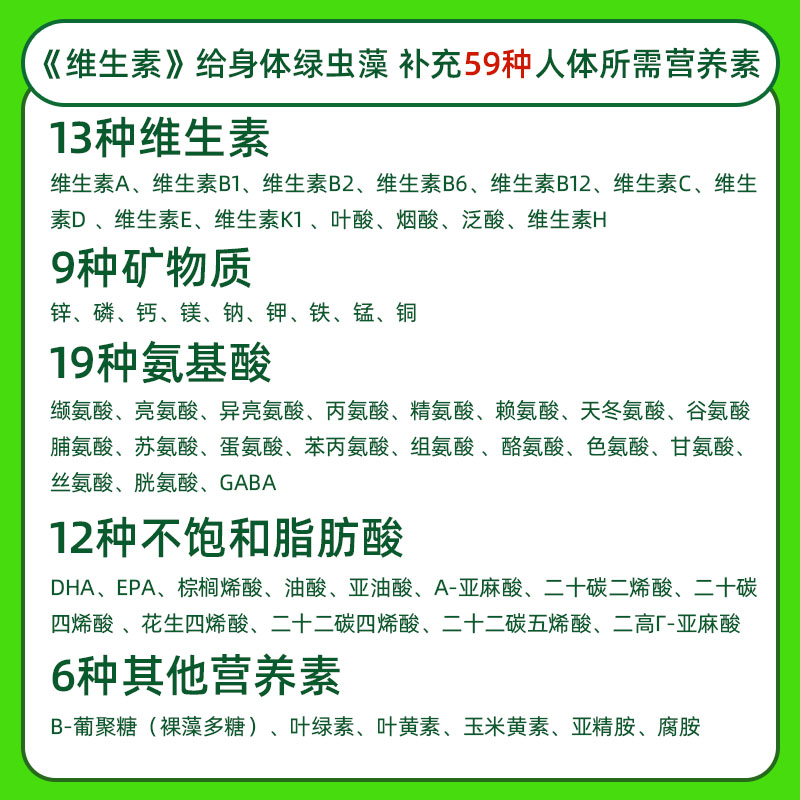 日本euglena绿虫藻营养免疫平衡剂提高代谢排油排脂排便肠道顺畅-图2