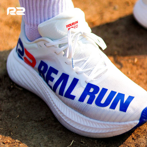 【旗舰款】R2 REALRUN悠跑2.0碳板跑鞋缓震透气超轻训练跑步鞋 - 图0