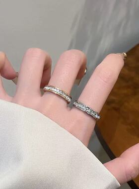 钛钢不掉色满钻冷淡风情侣戒