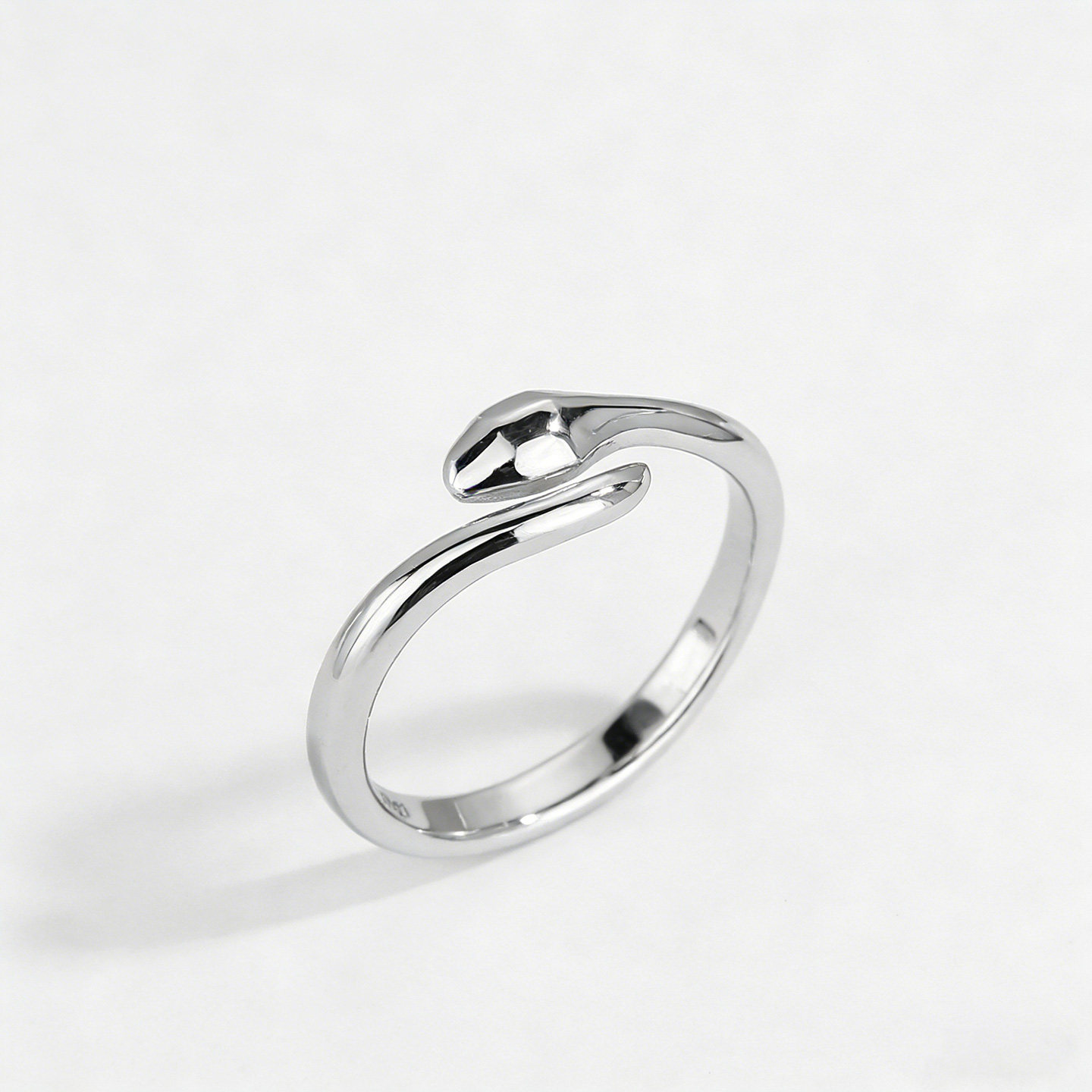 S925 sterling silver oriental aesthetic snake ring retro national style silver ornaments temperament plain ring tail ring