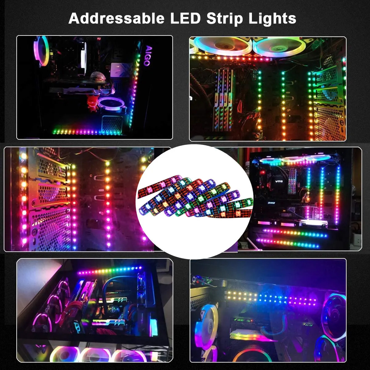 机箱灯带ARGB主板神光同步变色4pin3针光污染电脑灯条5V跑马追光,淘宝优惠券,粉丝福利购,淘宝优惠卷