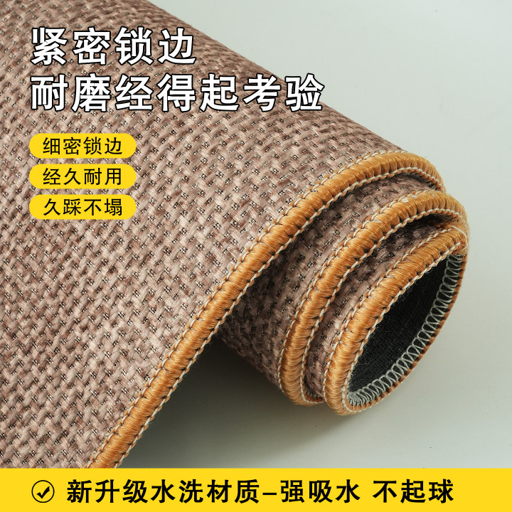 亚麻厨房地垫专用防滑防油吸水垫门口耐脏脚垫家用免洗长条地毯 - 图2