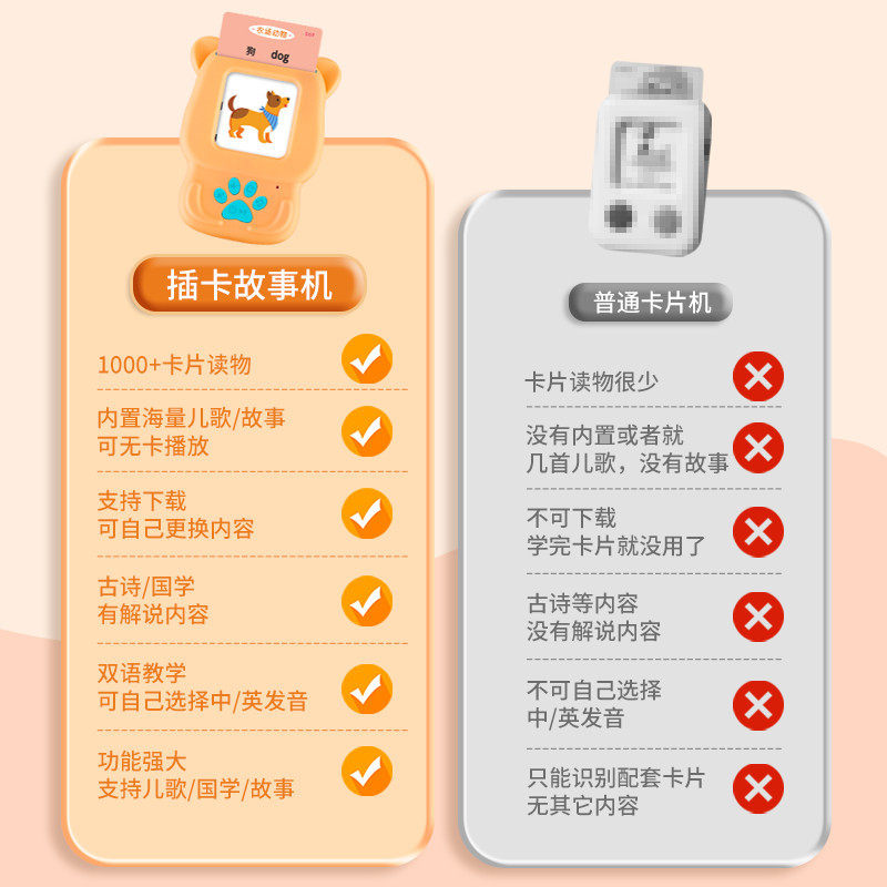 儿童益智玩具学习双语启蒙有声儿歌认识字早教插卡片故事机播放器,淘宝优惠券,粉丝福利购,淘宝优惠卷