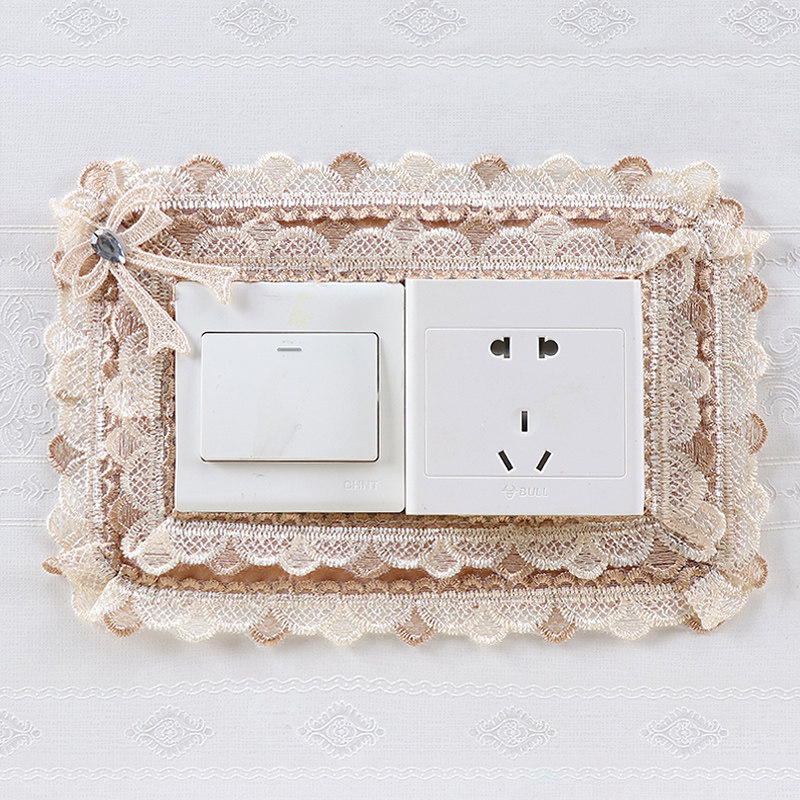 布艺开关保护套装饰贴灯开关边框套墙贴欧式单开双开插座花边套子,淘宝优惠券,粉丝福利购,淘宝优惠卷