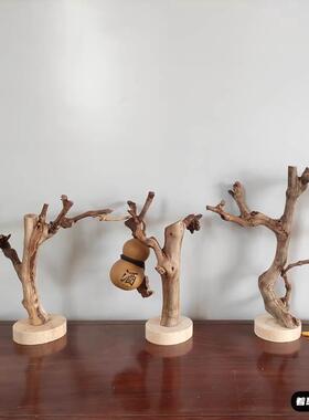 车载原木树枝树干饰带摆件茶几装