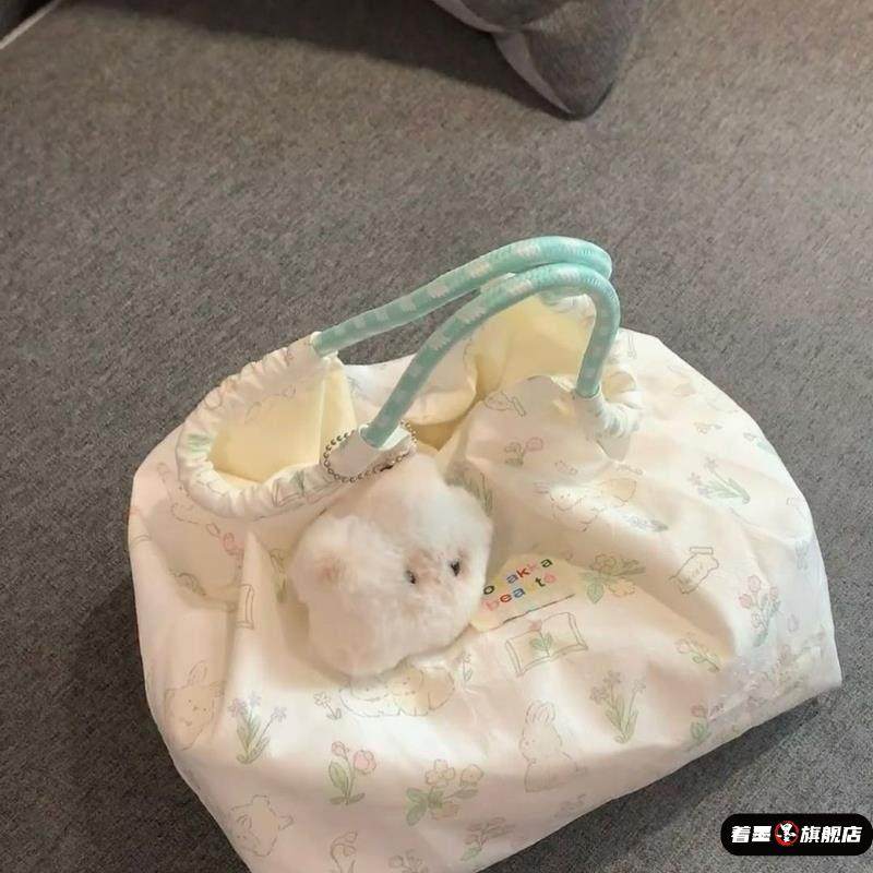 薄荷曼波帆布包手提包小拎包女大容量学生旅行轻便上班通勤兔子包,淘宝优惠券,粉丝福利购,淘宝优惠卷