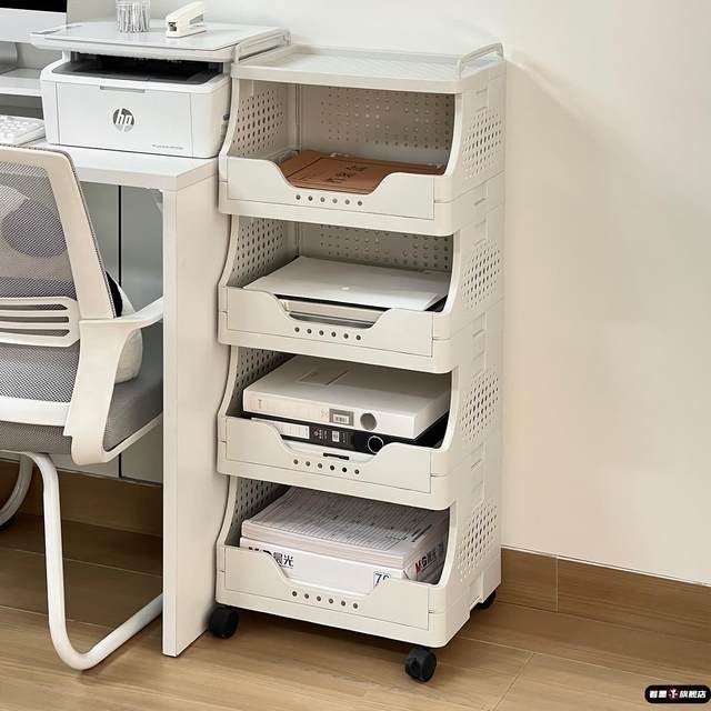 Printer storage rack Office floor-standing cart file storage rack Multi-layer movable storage rack under table