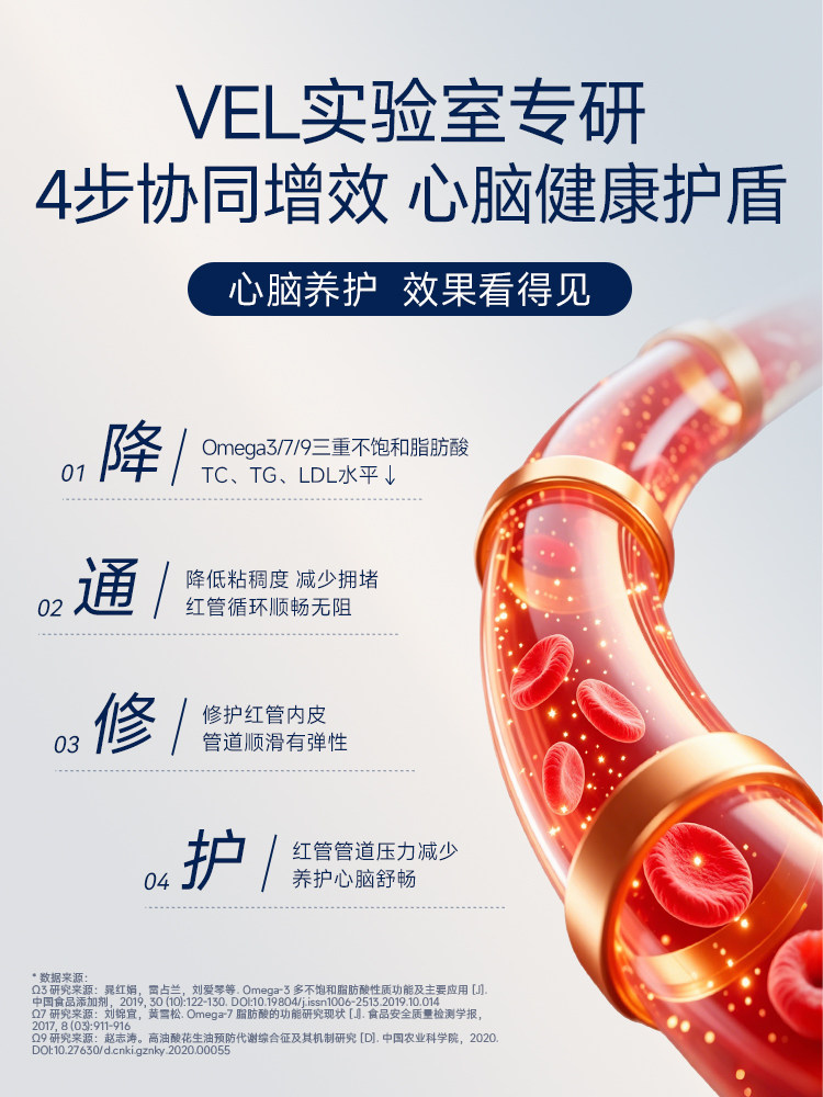 VEL诺蓝宝海豹油纯净海豹油鱼油升级omega3成人心血管保护60粒