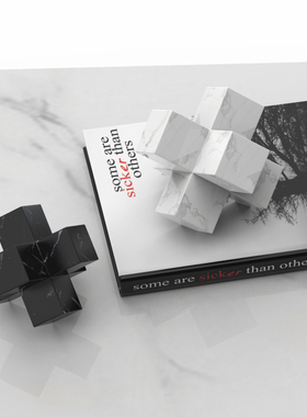 天然大理石十字架几何软装饰品