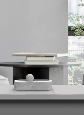 爵士白大理石样板房间工艺摆设