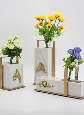 大理石书房中式风样板间软装摆件