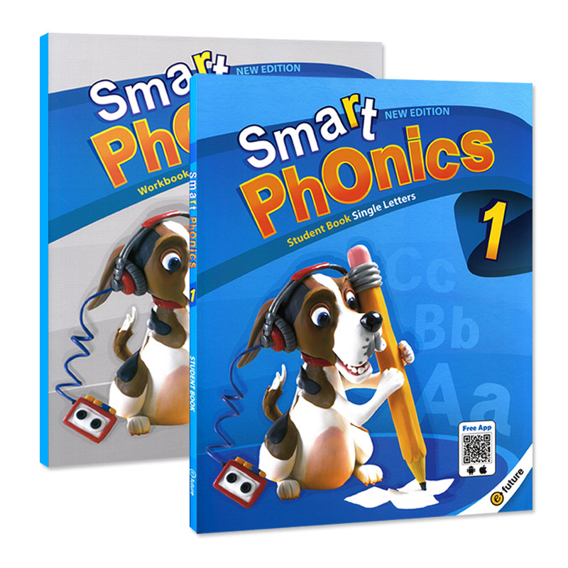 原版进口少儿英语自然拼读教材新版 Smart Phonics 1级含app小学短期课程字母发音A-Z短期拓展课程辅助主教材见词能读听音能写