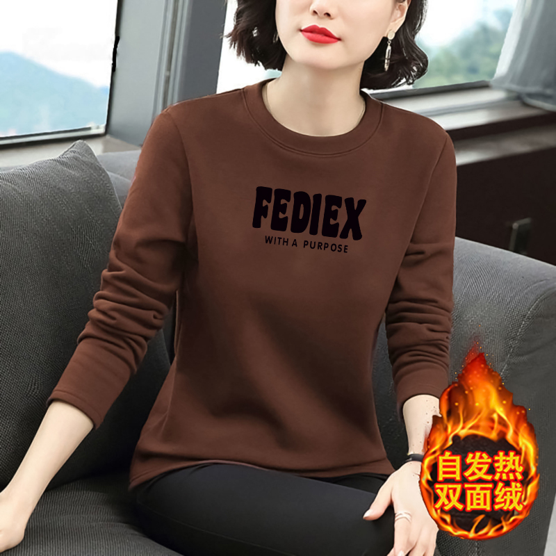 双面德绒加厚半高领打底衫女秋冬季修身显瘦长袖t恤洋气内搭上衣