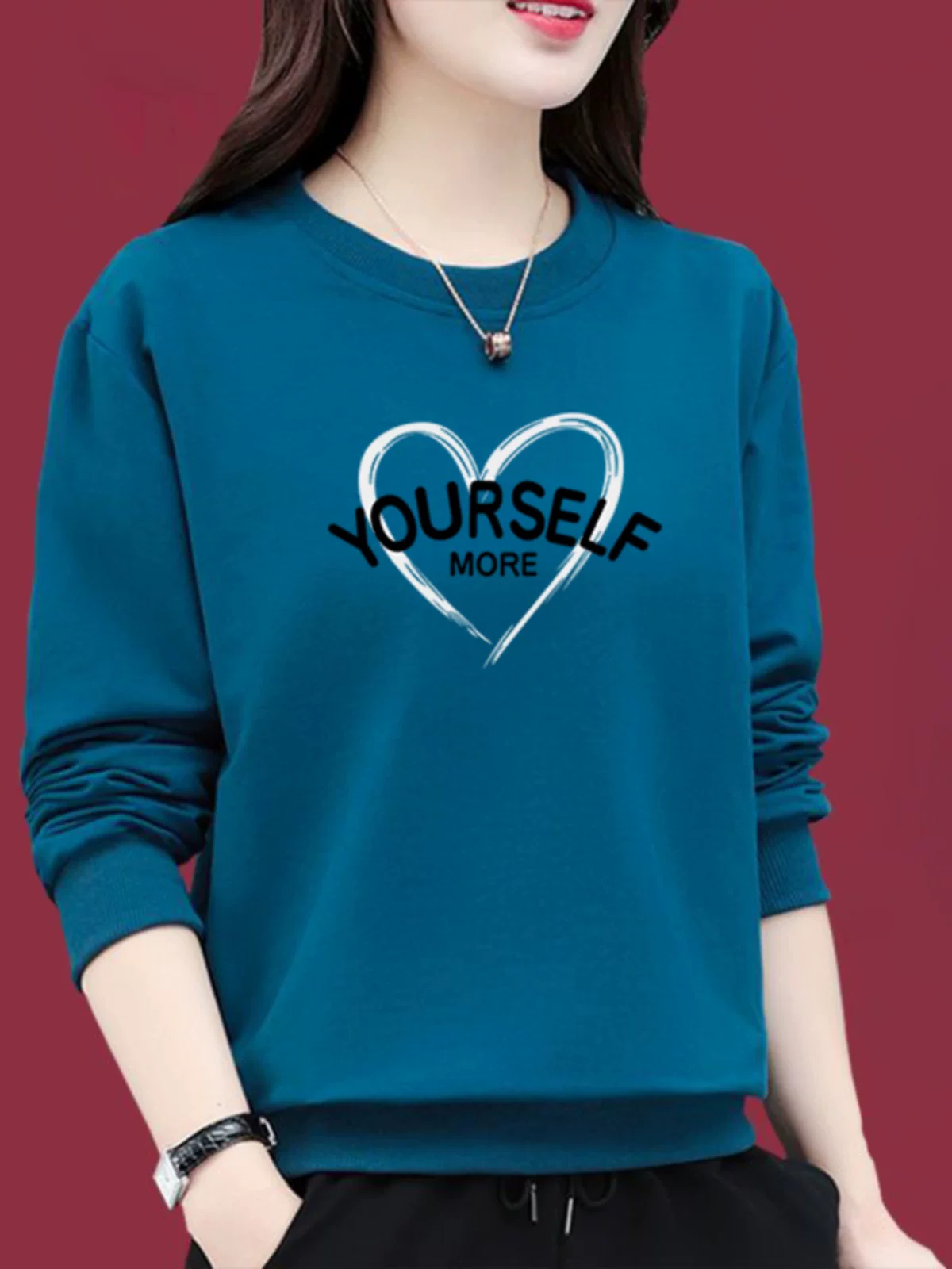 Tide, sweatshirt, warm long-sleeve, spring jacket with a round collar, oversize